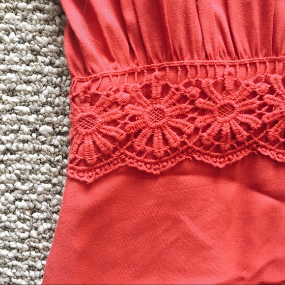 Lauren Conrad red lace trim dress - Picture 4 of 7
